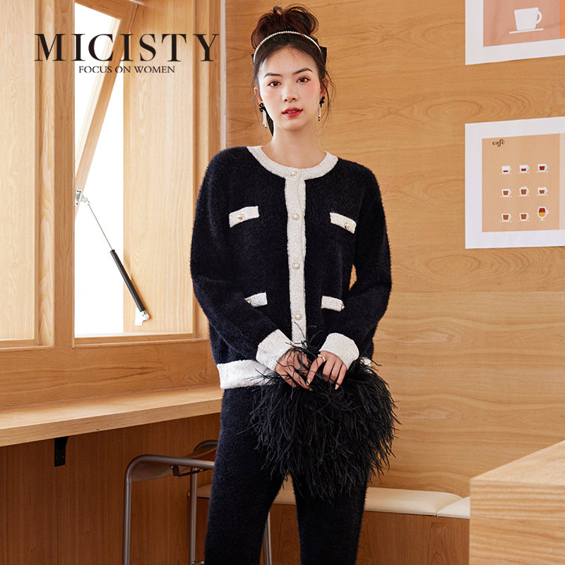 Micisty Soft Chanel-kind-of-style Pajamas (2 pcs)